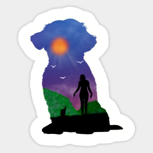 My dog and I into the sunset Sticker